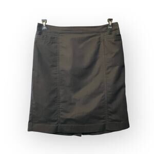 Ann Taylor Women's Black Stretch Cotton Seamed Front Pencil Skirt Pockets SZ 16